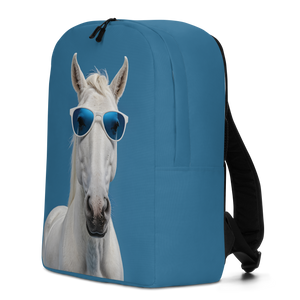 Cool Blue Horse Minimalist Backpack