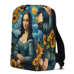 Monalisa Painting in Van Gogh Style Minimalist Backpack