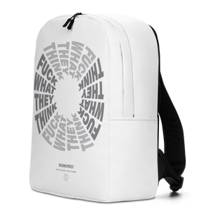 F**ck What They Think White Minimalist Backpack