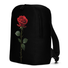 Red Rose on Black Minimalist Backpack