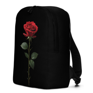 Red Rose on Black Minimalist Backpack