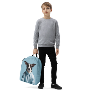 Sad Dog Blue Minimalist Backpack