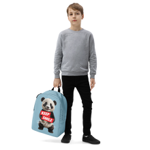 Keep Smile Blue Panda Minimalist Backpack