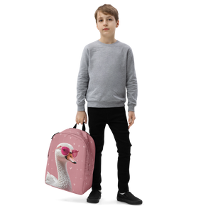 Cute Pink Swan Minimalist Backpack