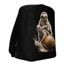 Sloth Riding A Snail Minimalist Backpack