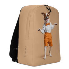 Happy Dancing Dog Beige Minimalist Backpack