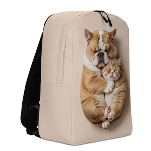 Cute Baby Cat and Dog Sleep Minimalist Backpack