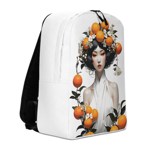 Oriental Lady with Orange Fruits Minimalist Backpack