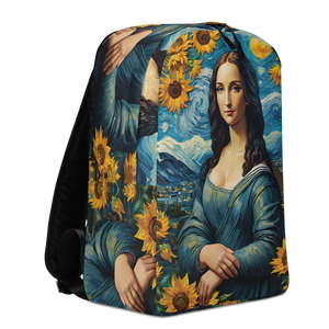 Monalisa Painting in Van Gogh Style Minimalist Backpack