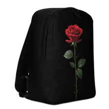 Red Rose on Black Minimalist Backpack