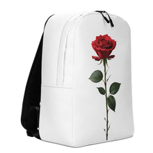 Red Rose on White Minimalist Backpack