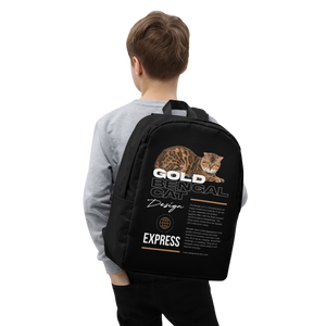 Gold Bengal Cat Minimalist Backpack