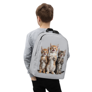 Funny Tripple Cats Minimalist Backpack