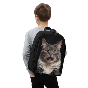 Shocked Cat Face Minimalist Backpack