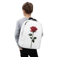 Red Rose on White Minimalist Backpack