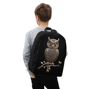 Owl Copper Art Minimalist Backpack