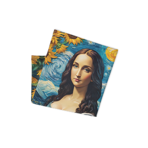 Monalisa Painting in Van Gogh Style Face Mask & Neck Gaiter