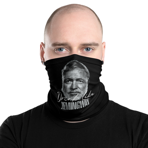 Drink Like Hemingway Portrait Face Mask & Neck Gaiter