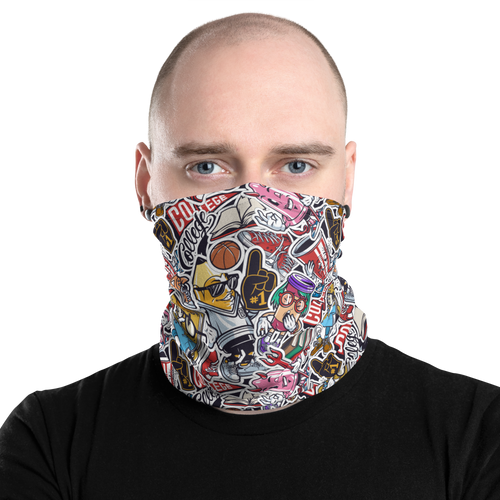 Street Art College Pattern Mask & Neck Gaiter