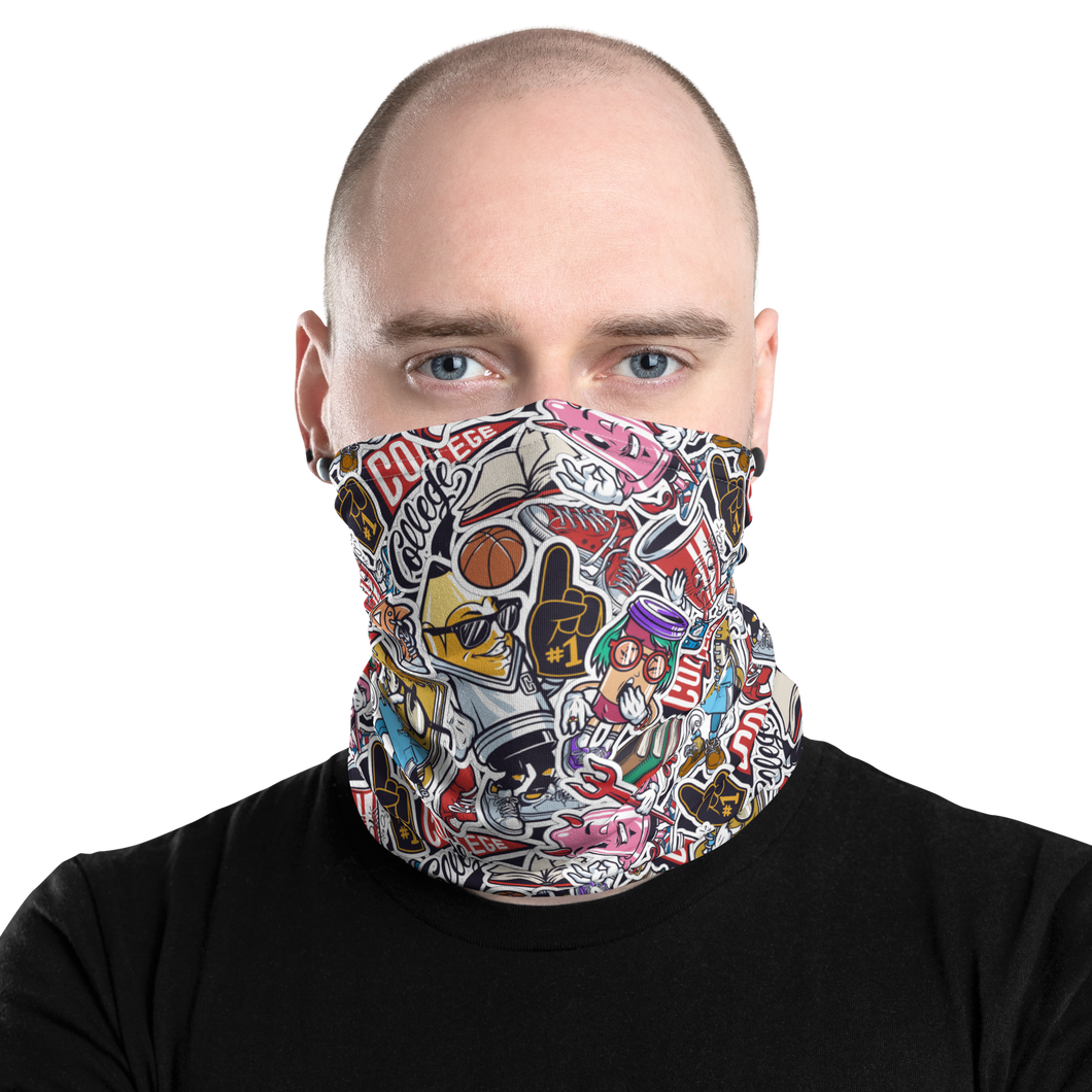 Street Art College Pattern Mask & Neck Gaiter