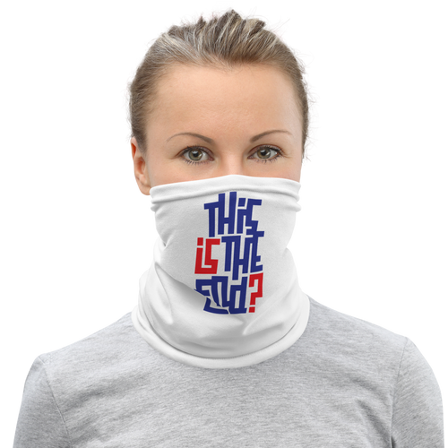 IS/THIS IS THE END? Navy Red Face Mask & Neck Gaiter