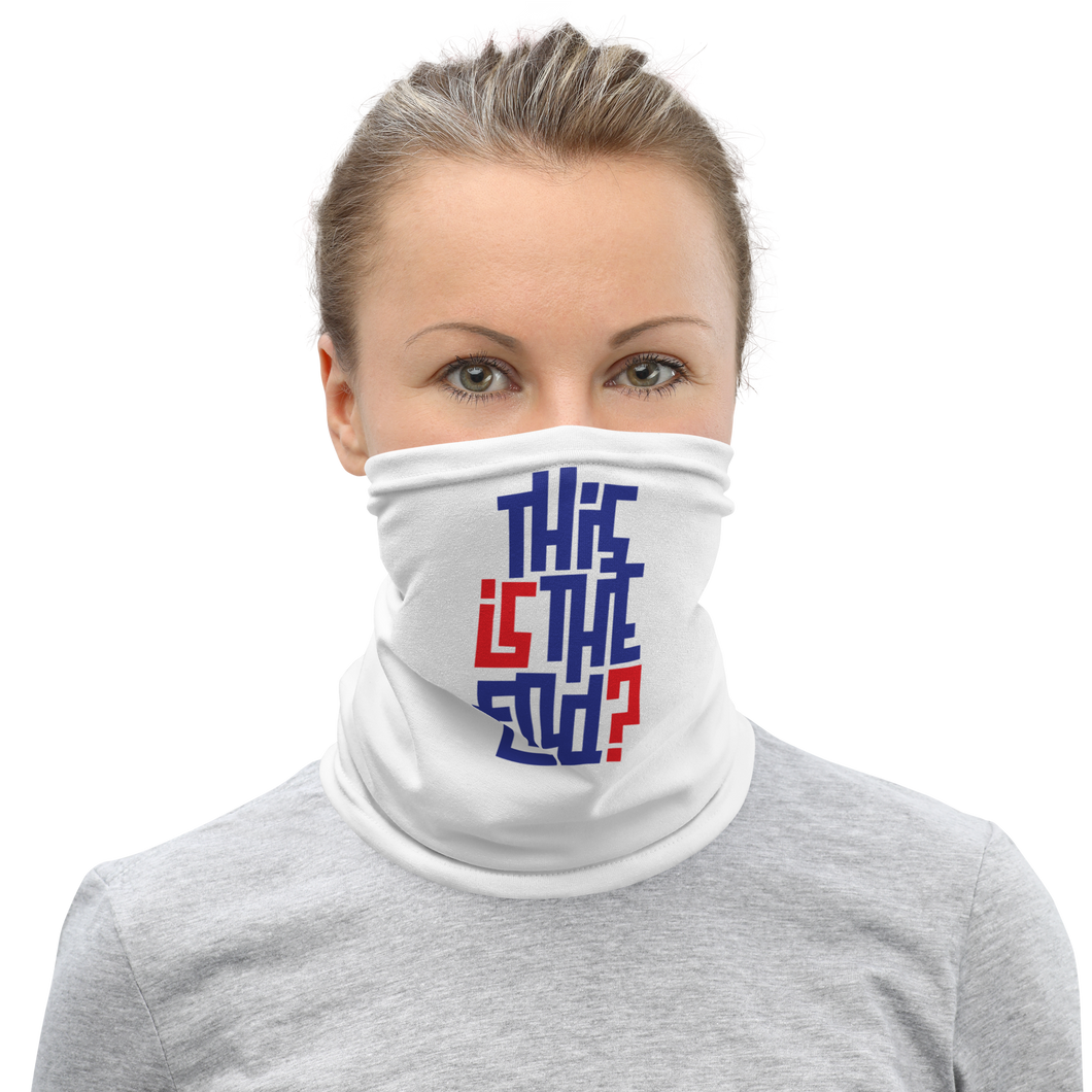 IS/THIS IS THE END? Navy Red Face Mask & Neck Gaiter