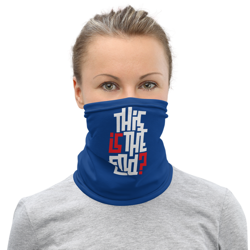 IS/THIS IS THE END? Navy Blue Reverse Face Mask & Neck Gaiter