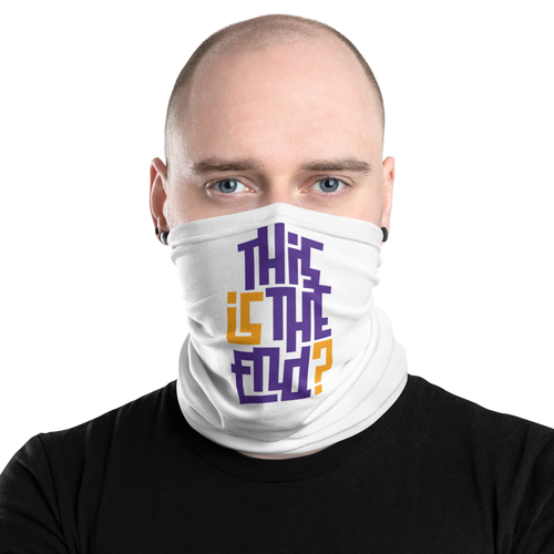 IS/THIS IS THE END? Purple Yellow Face Mask & Neck Gaiter