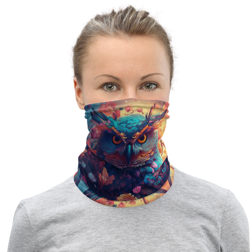 Colorful Owl Art Mask & Neck Gaiter