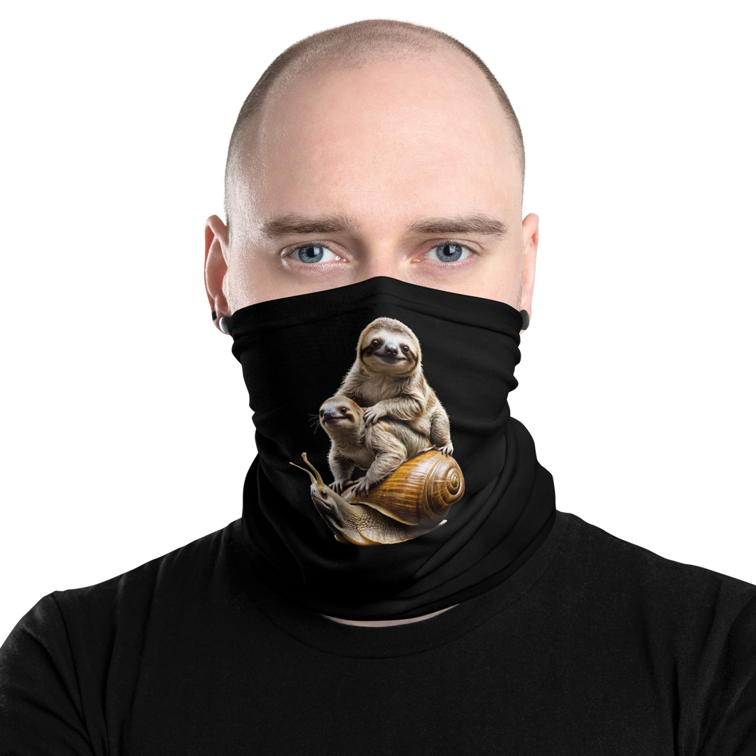 Sloth Riding A Snail Face Mask & Neck Gaiter