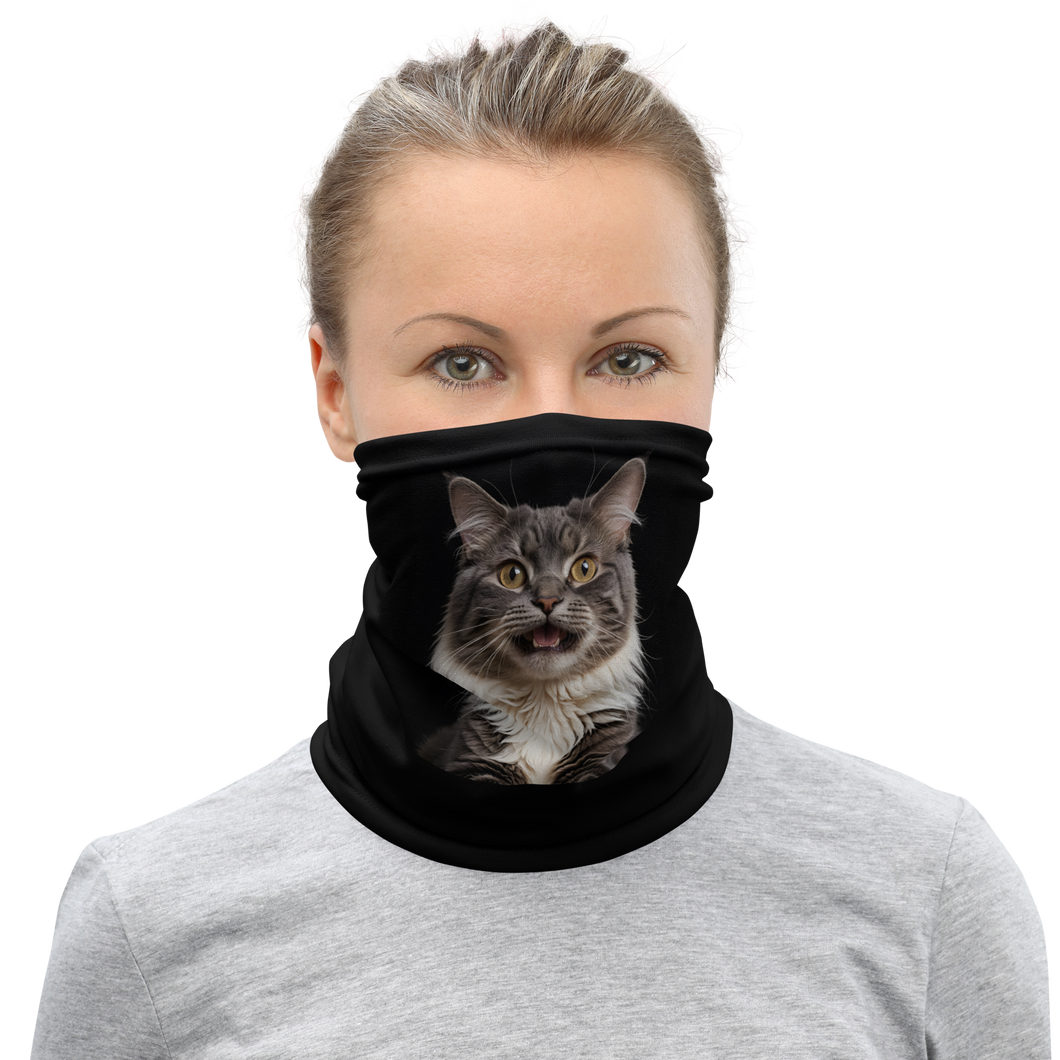 Shocked Cat Face Mask & Neck Gaiter