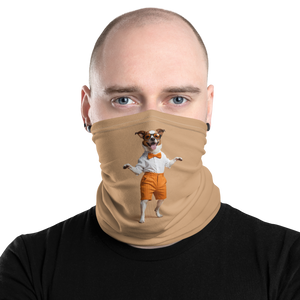 Happy Dancing Dog Beige Mask & Neck Gaiter