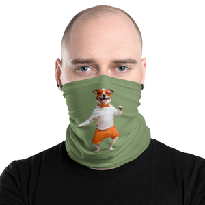 Funny Dancing Dog Green Mask & Neck Gaiter