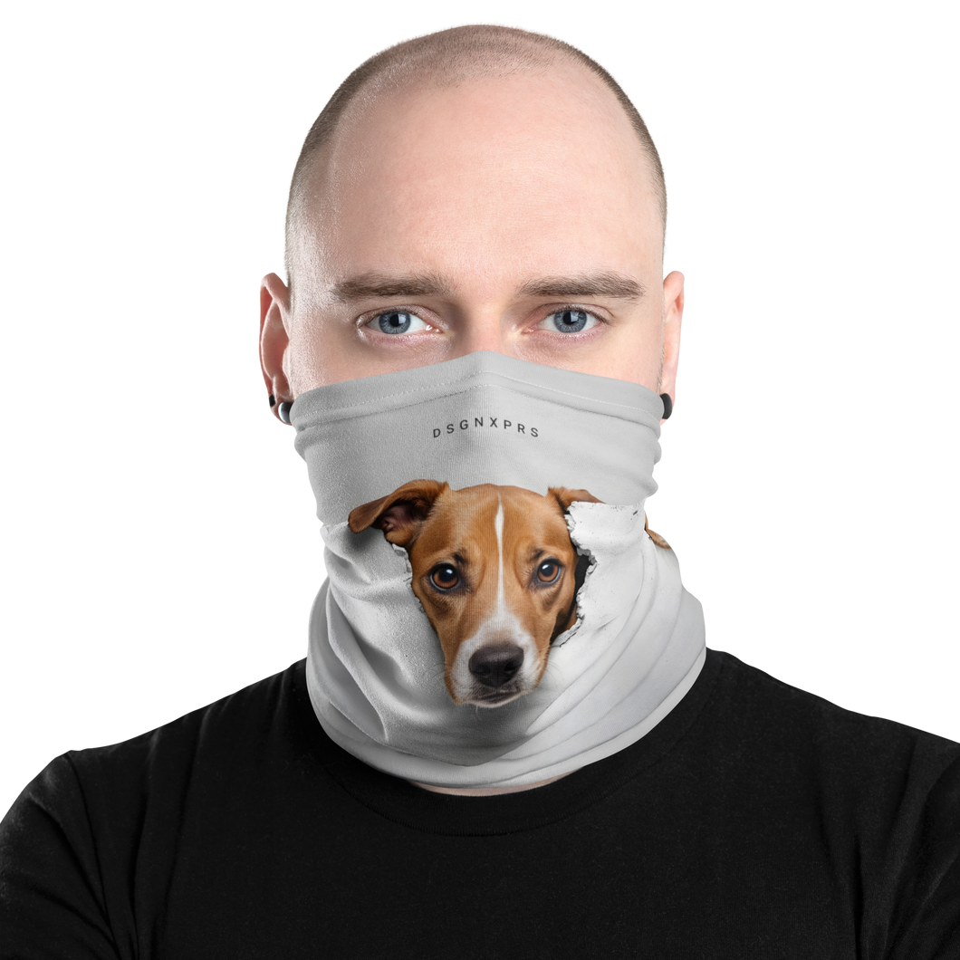 Funny Sad Dog Peep Face Mask & Neck Gaiter