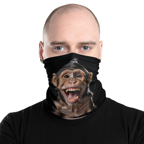 Happy Monkey Black Face Mask & Neck Gaiter