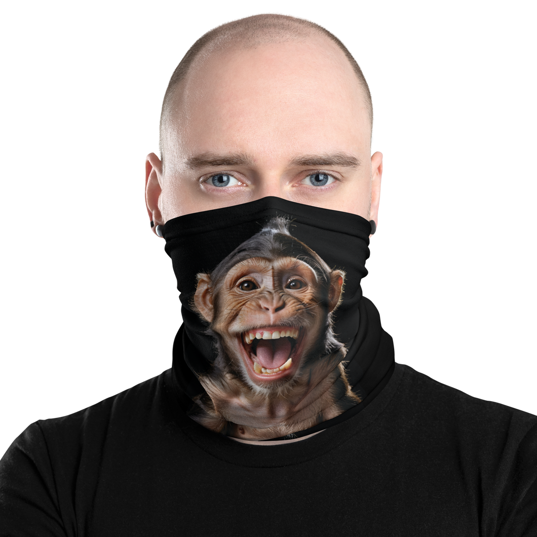 Happy Monkey Black Face Mask & Neck Gaiter