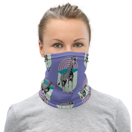 Giraffe Zebra Purple Face Mask & Neck Gaiter