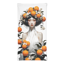 Oriental Lady with Orange Fruits Face Mask & Neck Gaiter