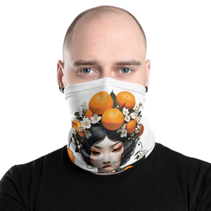 Oriental Lady with Orange Fruits Face Mask & Neck Gaiter