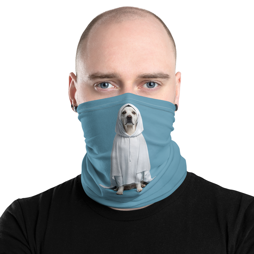 Dog in Ghost Costume Face Mask & Neck Gaiter