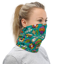 Comic Text Pattern Mask & Neck Gaiter