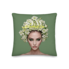 Stay Humble Female Flower Art Premium Pillow