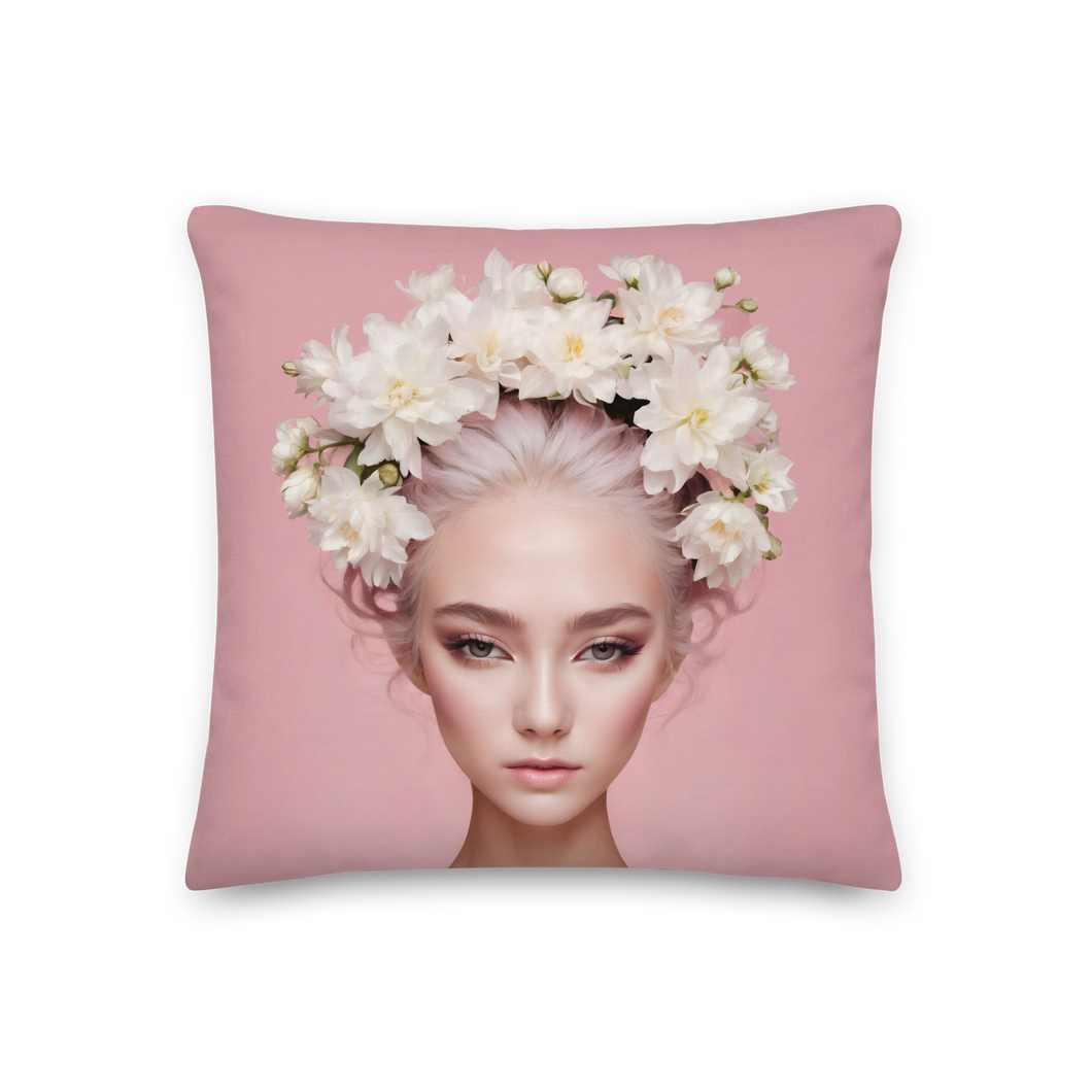 Pink Female Art Premium Pillow