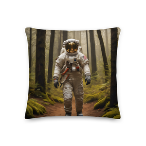 Astronout in the Forest Premium Pillow