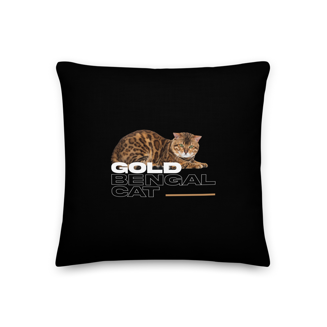 Gold Bengal Cat Premium Pillow