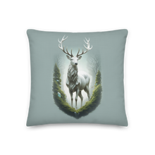 Green White Deer Premium Pillow