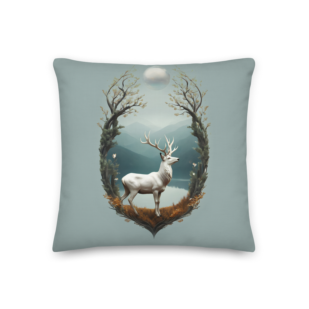 Deer By The Lake Premium Pillow