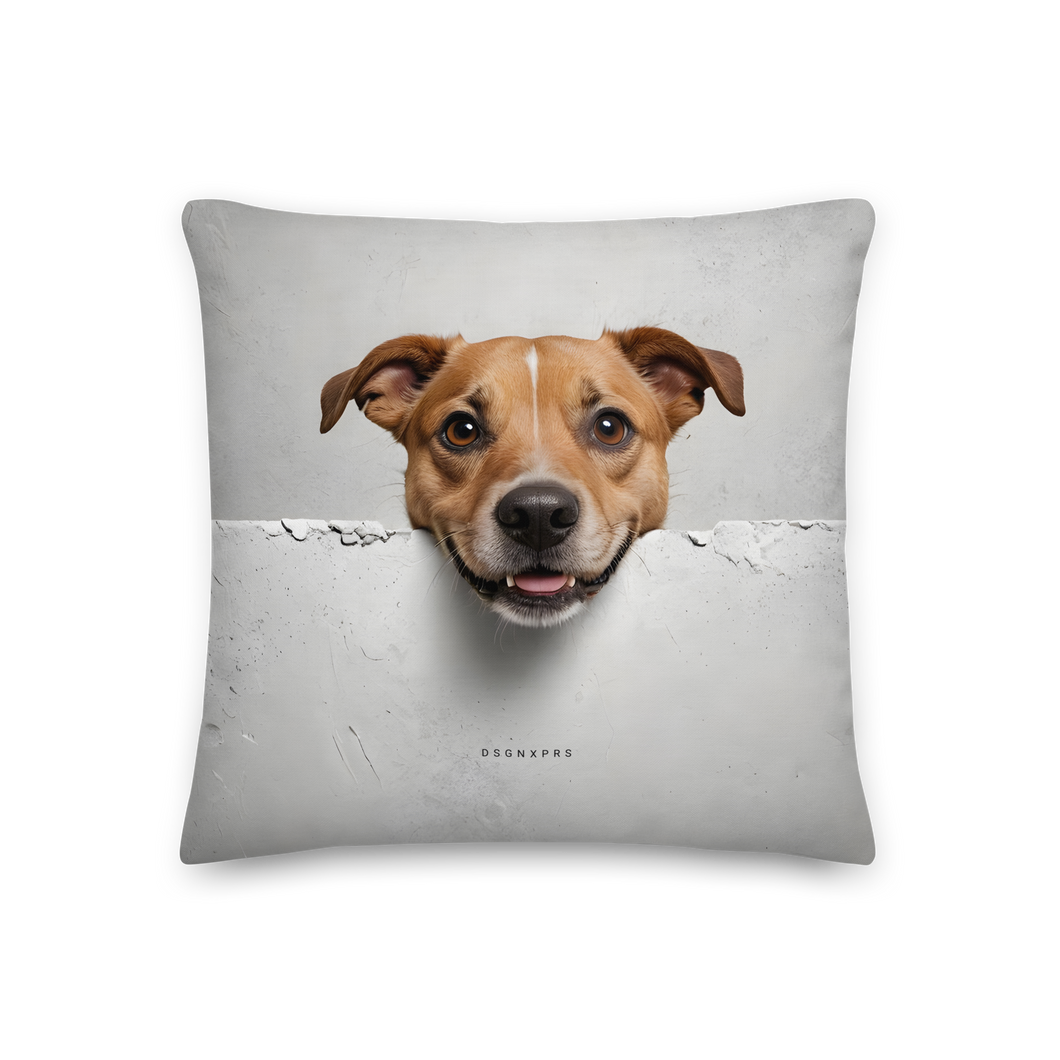 Smile Dog Peep Premium Pillow