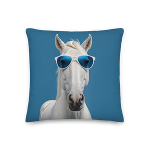 Cool Blue Horse Premium Pillow