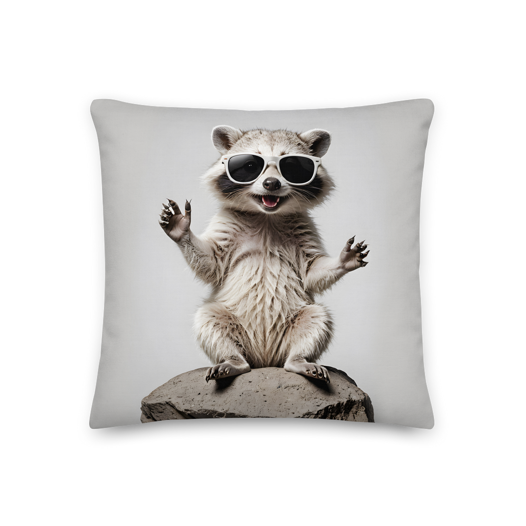 Hello Racoon Premium Pillow